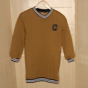 Shein Girls Golden Brown Black Sporty Shirt Dress 10